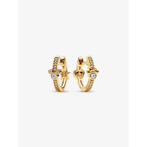 Серьги-кольца PANDORA Disney с Микки Маусом и Минни Маус, сверкающие