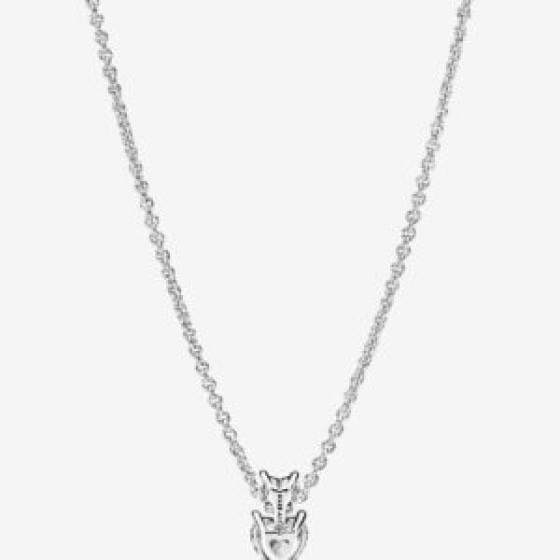 Колье PANDORA с подвеской в ​​виде двойного сердца и блестками, 45 см